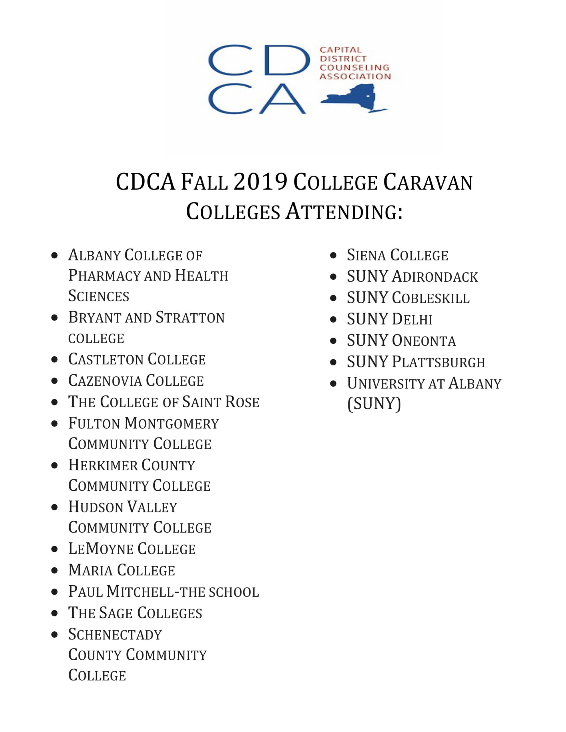 CDCA Fall College Caravan Flyer