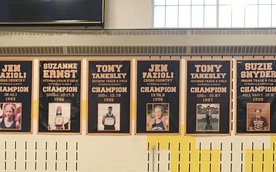 Booster Club Purchases New Banners for HS Gymnasium