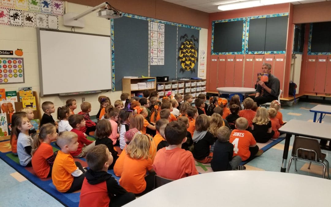 Principal Sibson Reads to Kindergarten