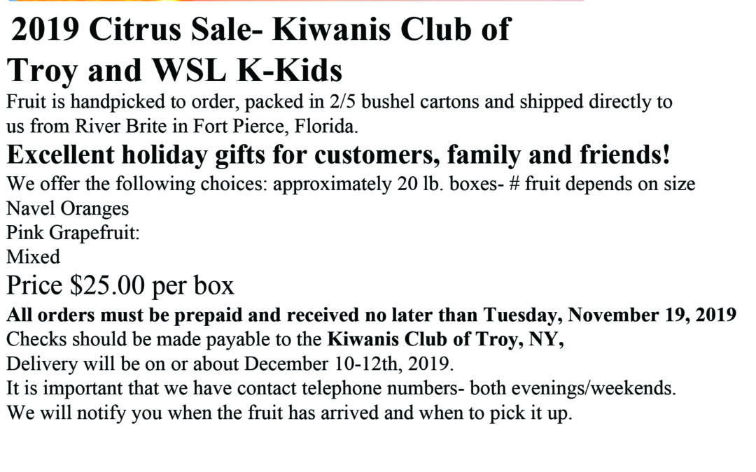 K-Kids Selling Citrus Fruit with Troy Kiwanis