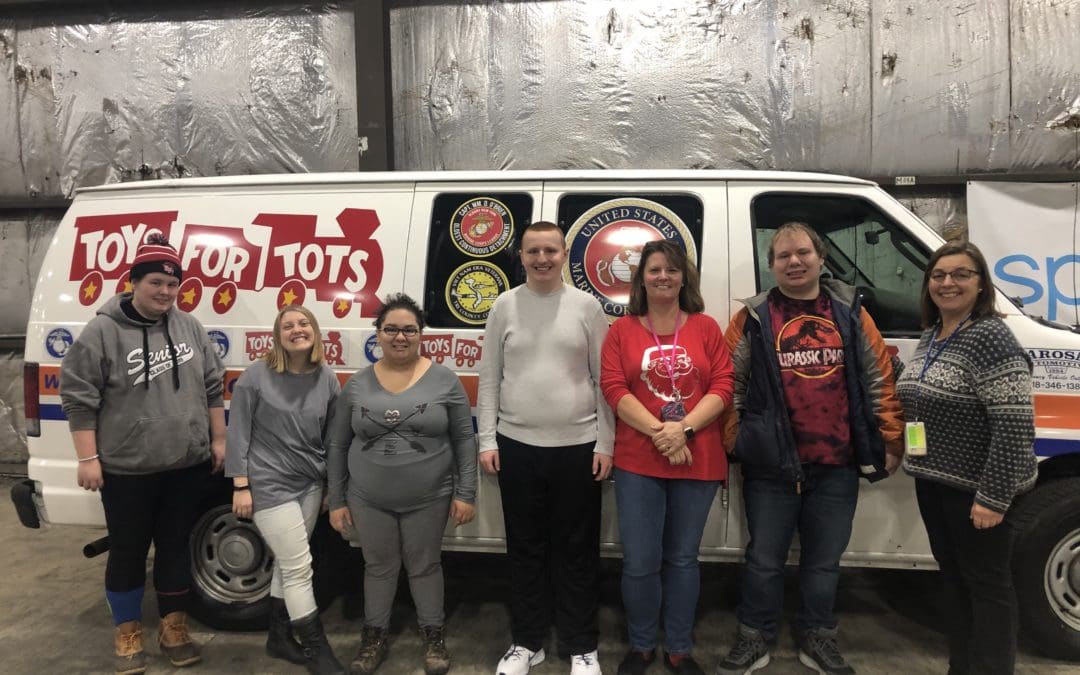 AP Connections Sorts Items for Toys for Tots Program