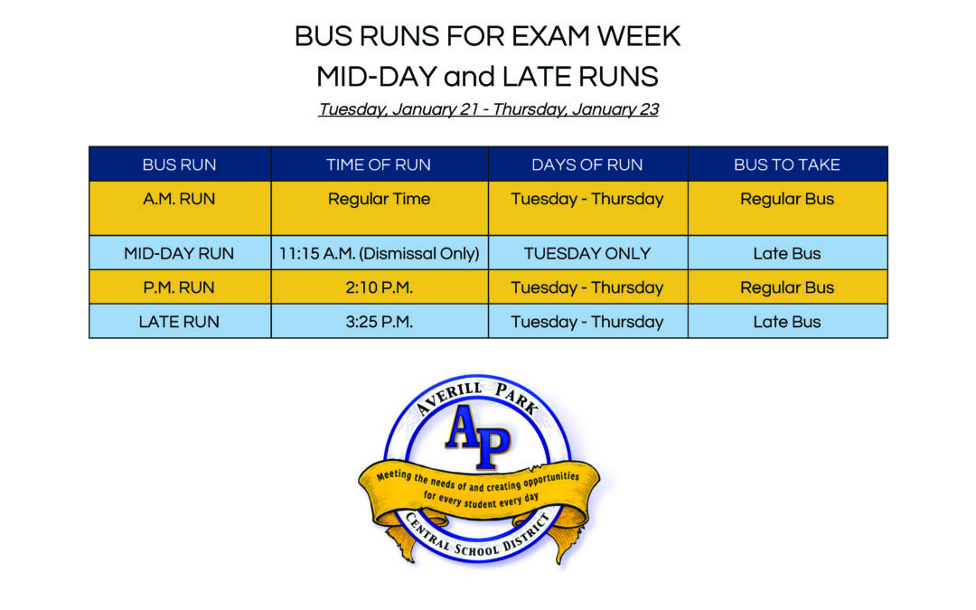 Bus Runs for Regents Exam Week