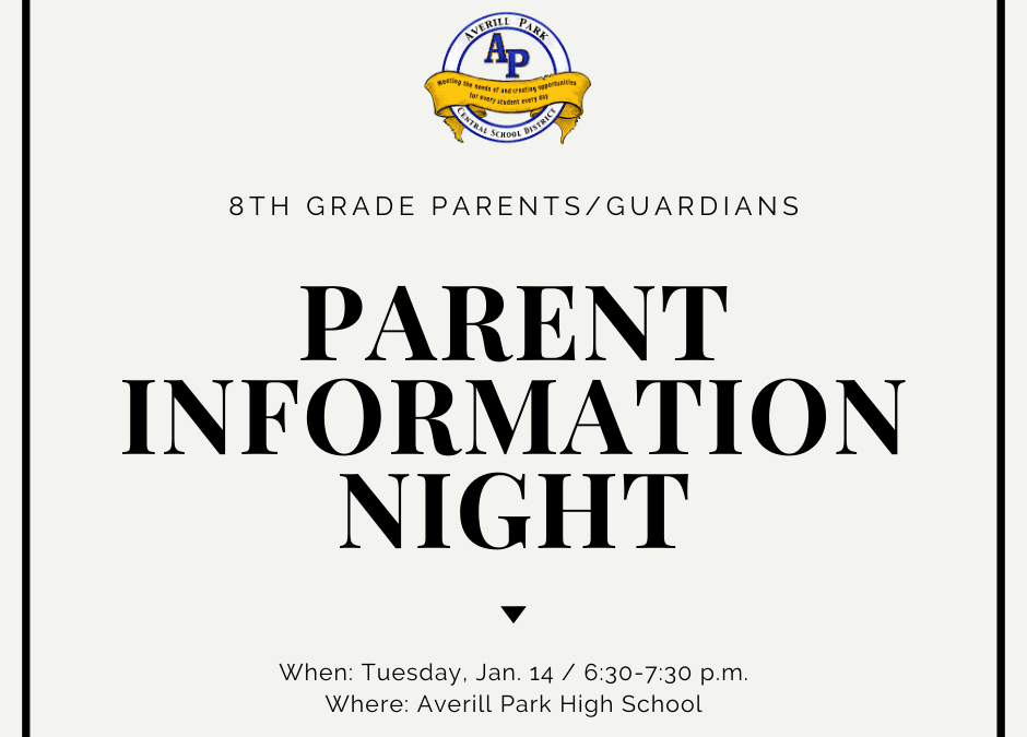 8th Grade Parent Information Night on Jan. 14