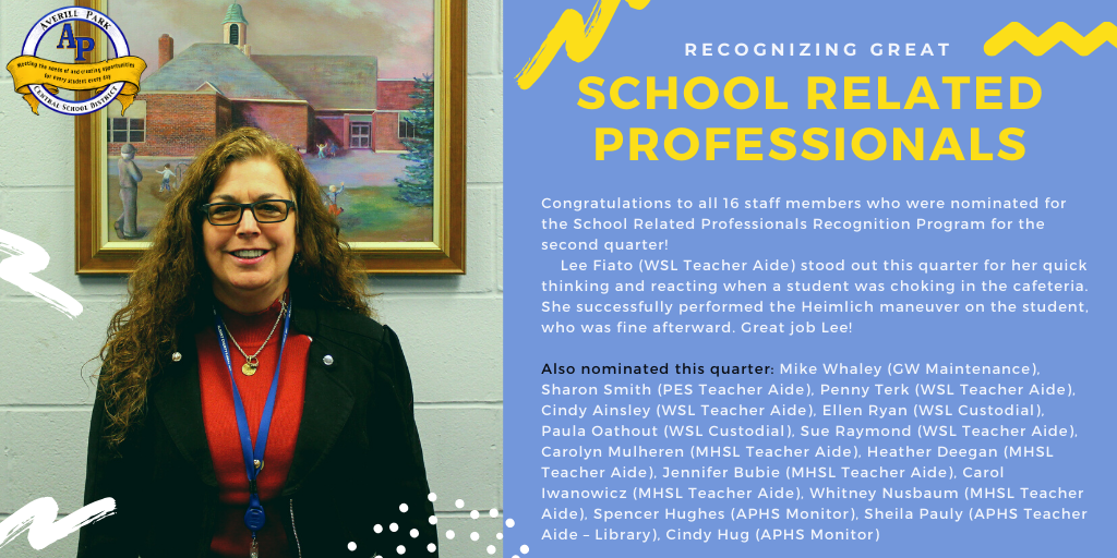 School Related Professionals Recognized for Q2