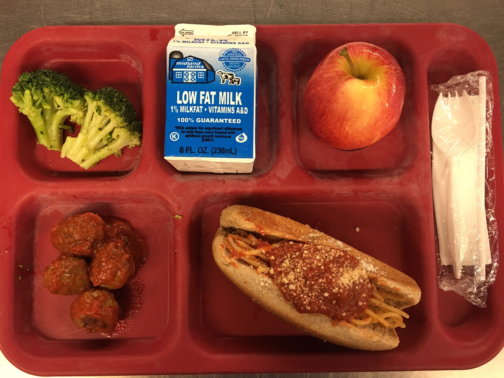 lunch tray with food
