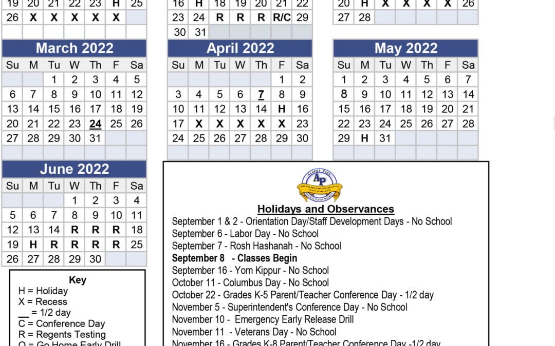 Change to the 2021-22 Calendar